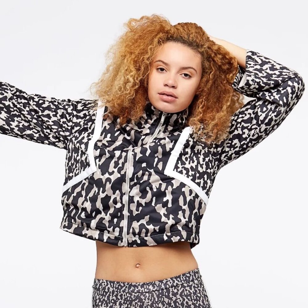 Adidas Originals Leoflage Leopard Camo Bell Sleeves Cropped Track Jacket